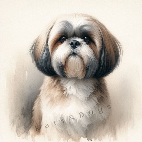 Shih tzu watercolour art print - tzu,