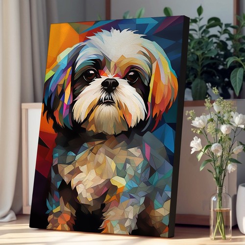 Shih tzu cubism canvas - tzu,