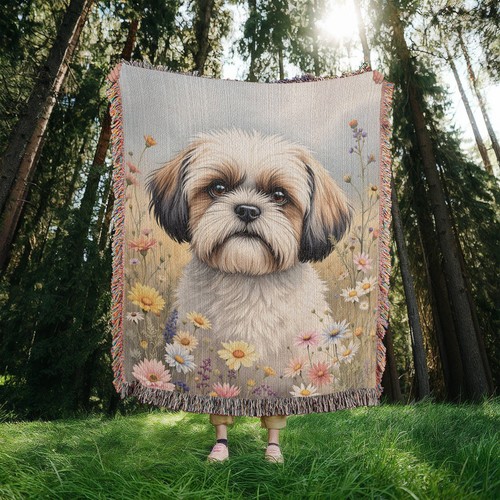 Shih tzu wildflower woven - shih,