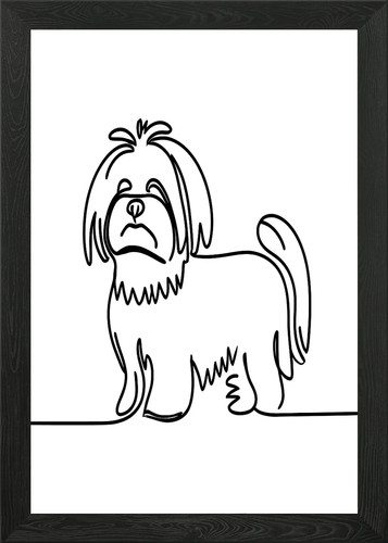 Single line shih tzu dog - shih,