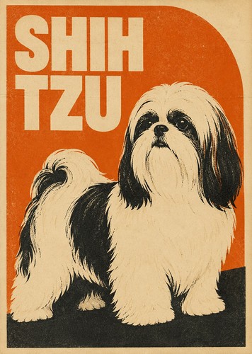 Shih tzu dog print retro - tzu,