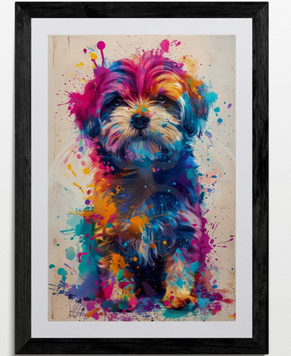 Shih tzu dog framed canvas - tzu,