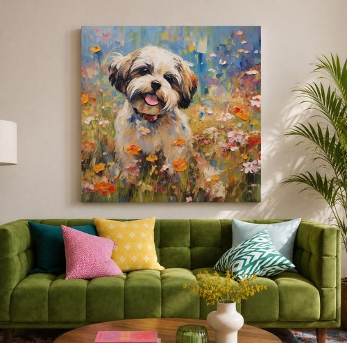 Shih tzu puppy canvas print - tzu,
