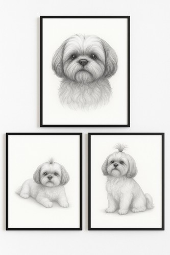 Shih tzu pencil sketch - tzu,