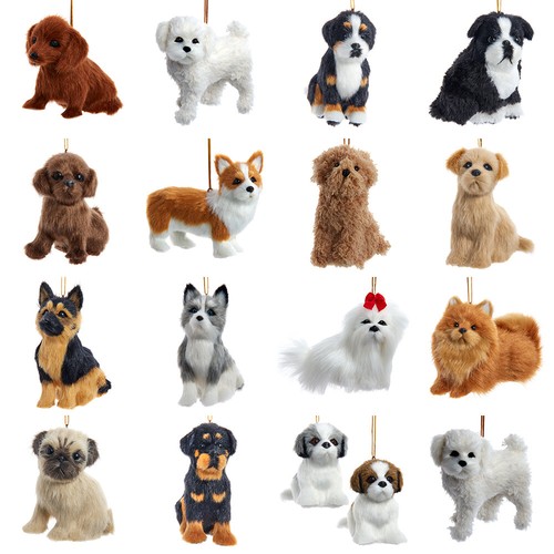 Furry dog ornaments - dog,
