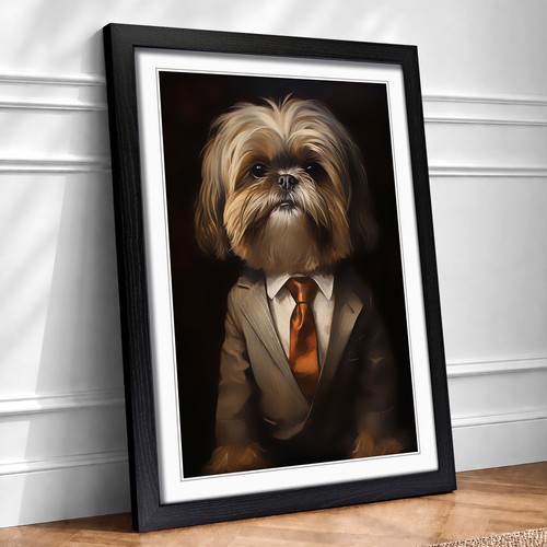 Shih tzu suit framed - a,