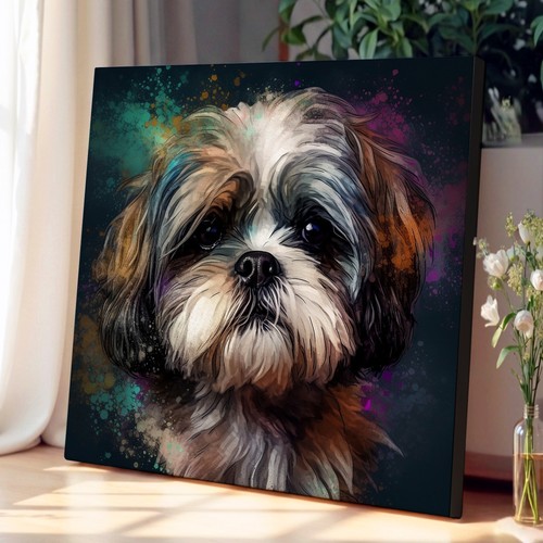 Shih tzu digital art canvas - shih,