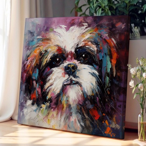 Shih tzu painting canvas wall - tzu,